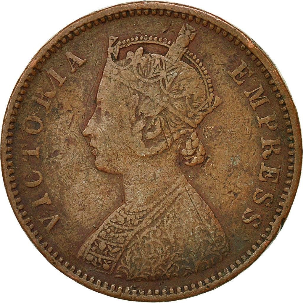 Moneta, INDIA - BRITANNICA, Victoria, 1/4 Anna, 1889, Calcutta, MB+, Rame