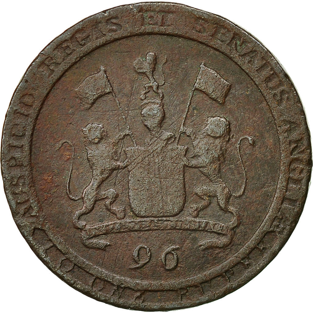 Coin, INDIA-BRITISH, MADRAS PRESIDENCY, 1/96 Rupee, 1/2 Dub, 1794, Soho Mint