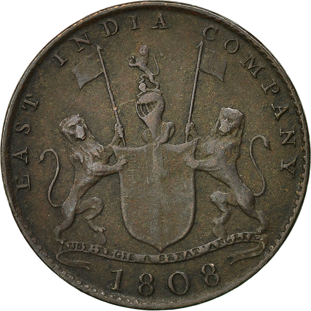 Monnaie, INDIA-BRITISH, MADRAS PRESIDENCY, 10 Cash, 1808, Soho Mint, Birmingham