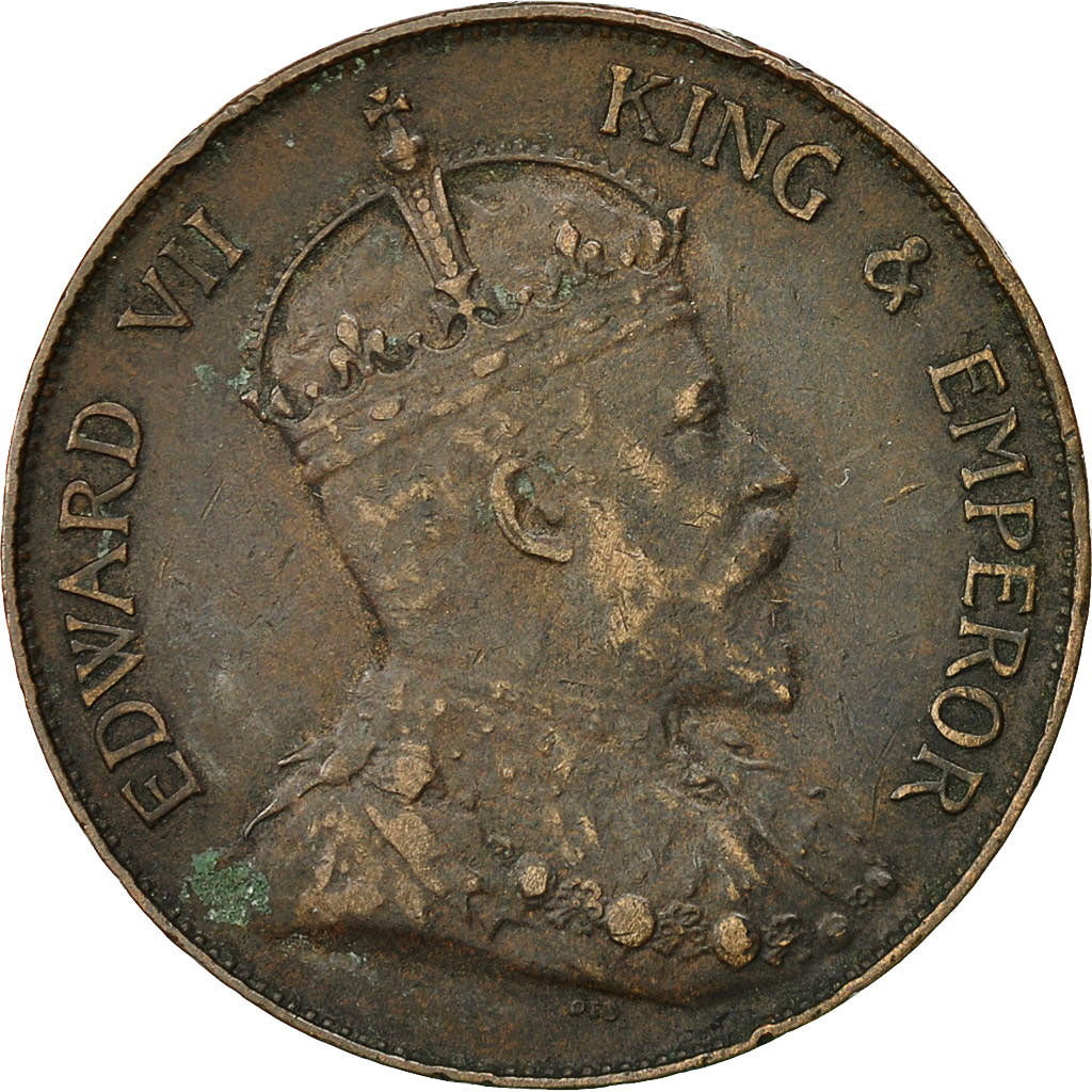 Coin, Hong Kong, Edward VII, Cent, 1905, Heaton, EF(40-45), Bronze, KM:11