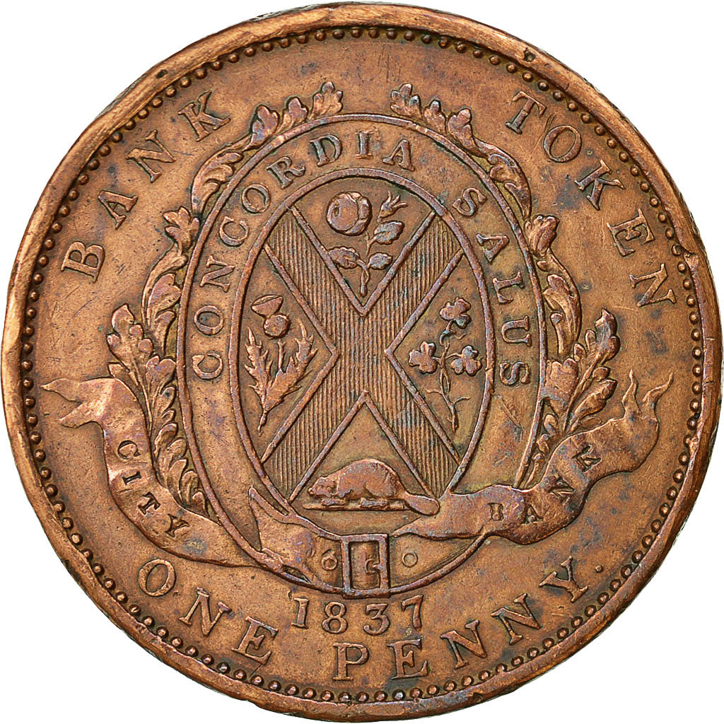 token, Canada, LOWER CANADA, 2 Sous, PENNY, 1837, Soho Mint, Birmingham