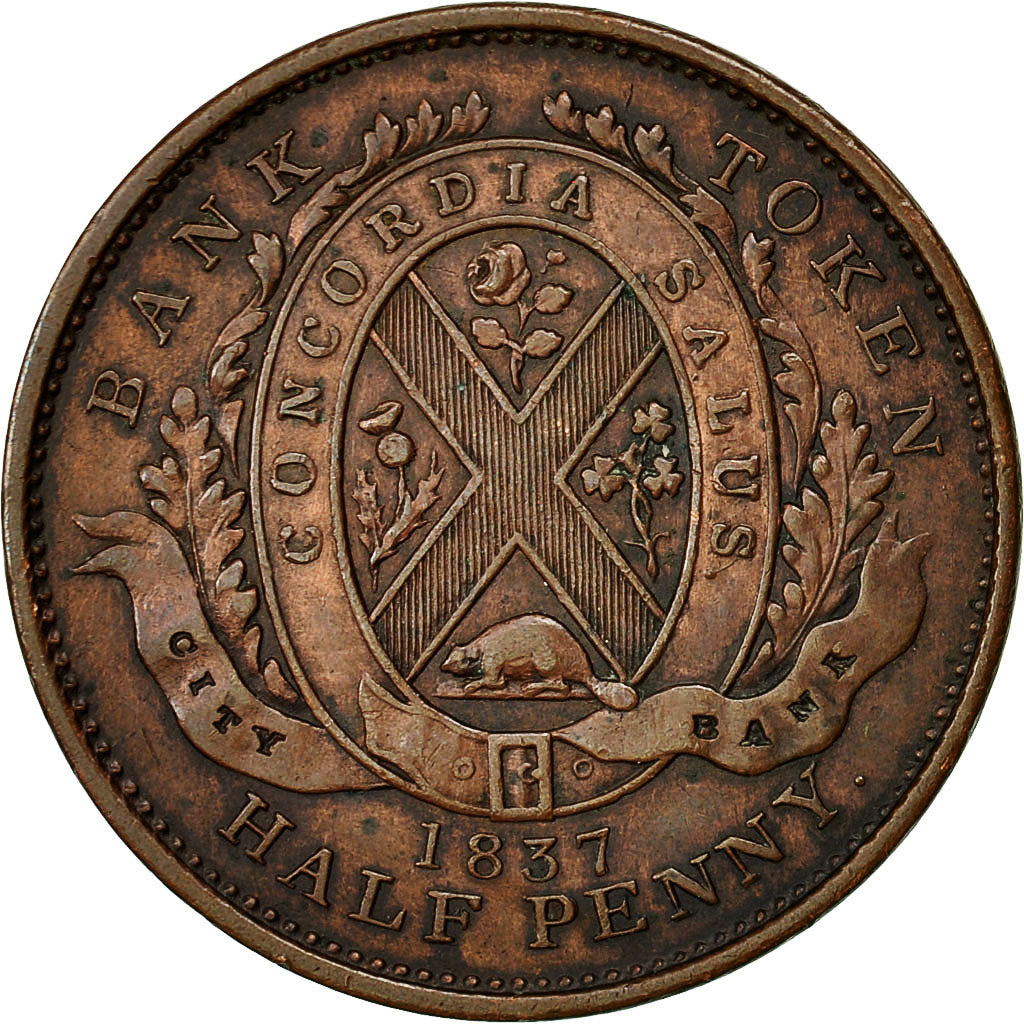 token, Canada, LOWER CANADA, Sou, 1/2 PENNY, 1837, Soho Mint, Birmingham
