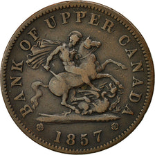 Jetón, Canadá, UPPER CANADA, Penny, 1857, Birmingham, MBC, Cobre, KM:Tn3