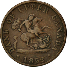 gettoni, Canada, UPPER CANADA, 1/2 Penny, 1852, Birmingham, MB+, Rame, KM:Tn2