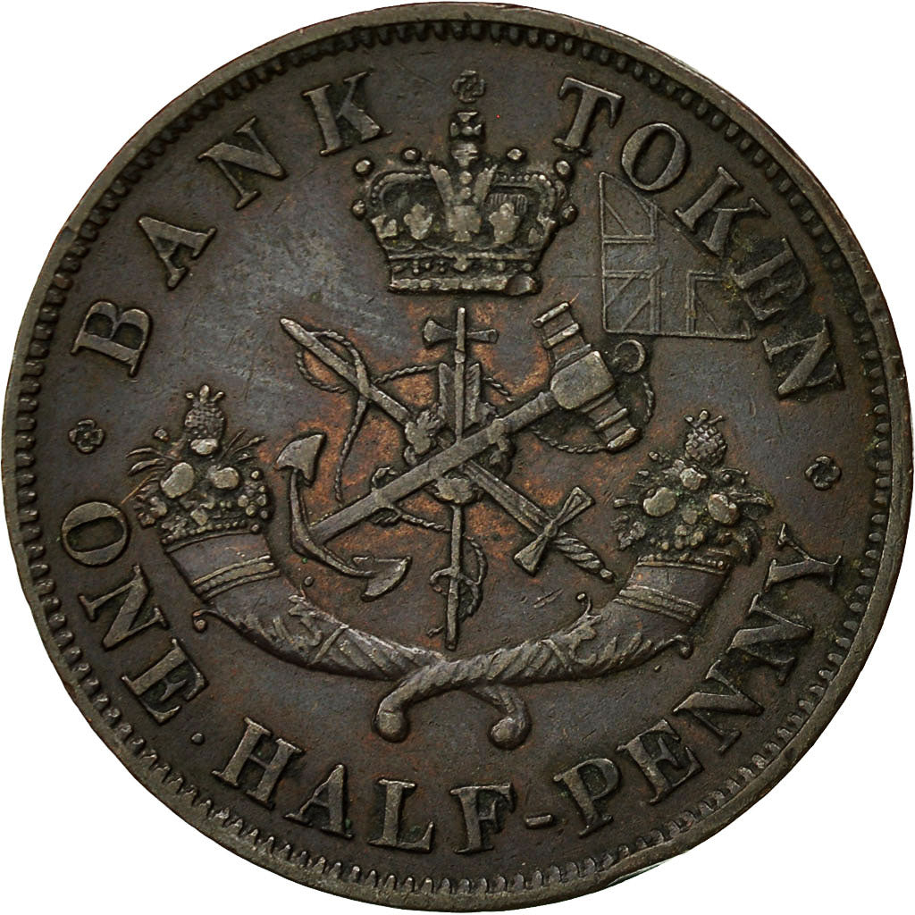 gettoni, Canada, UPPER CANADA, 1/2 Penny, 1854, Birmingham, SPL-, Rame, KM:Tn2