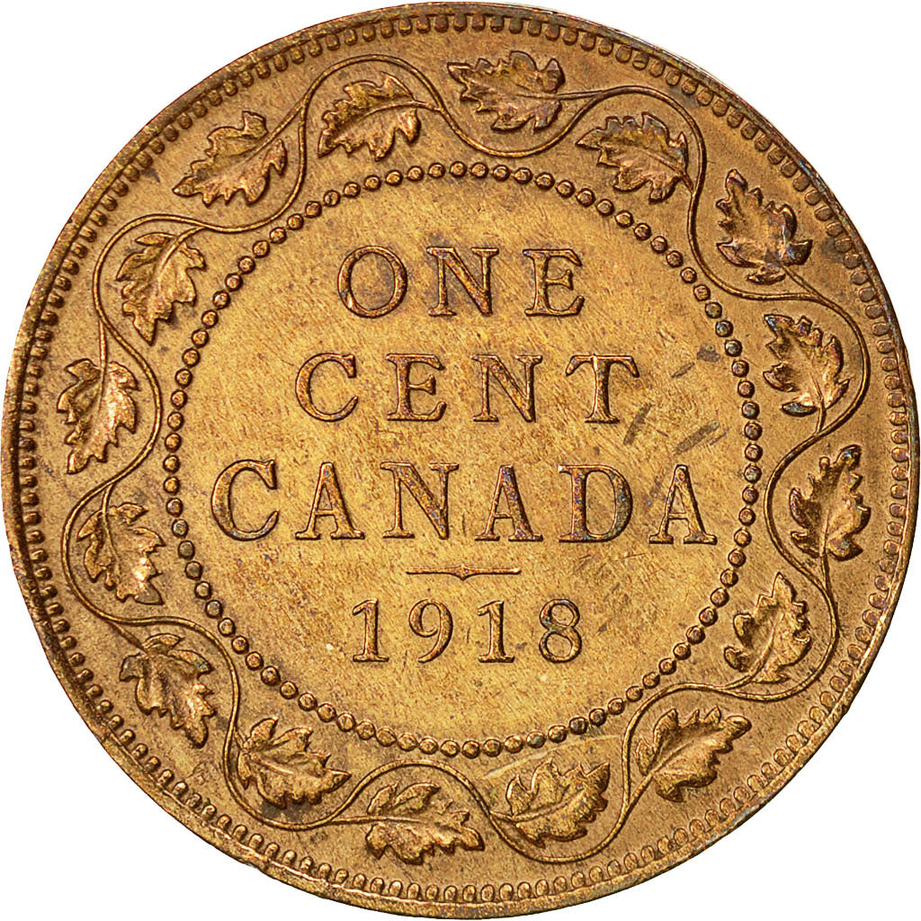 Coin, Canada, George V, Cent, 1918, Royal Canadian Mint, Ottawa, AU(55-58)