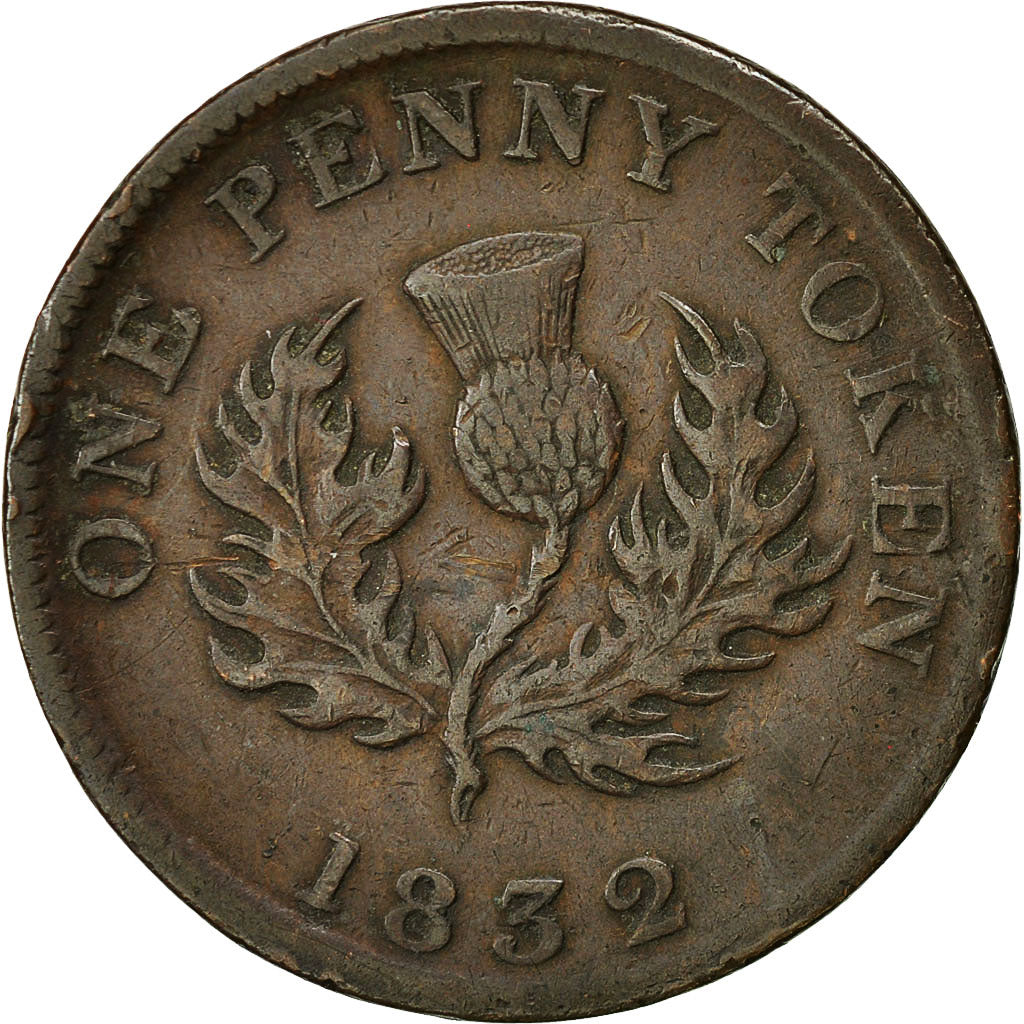 token, NOVA SCOTIA, 1 Penny Token, 1832, Royal Canadian Mint, Ottawa, EF(40-45)