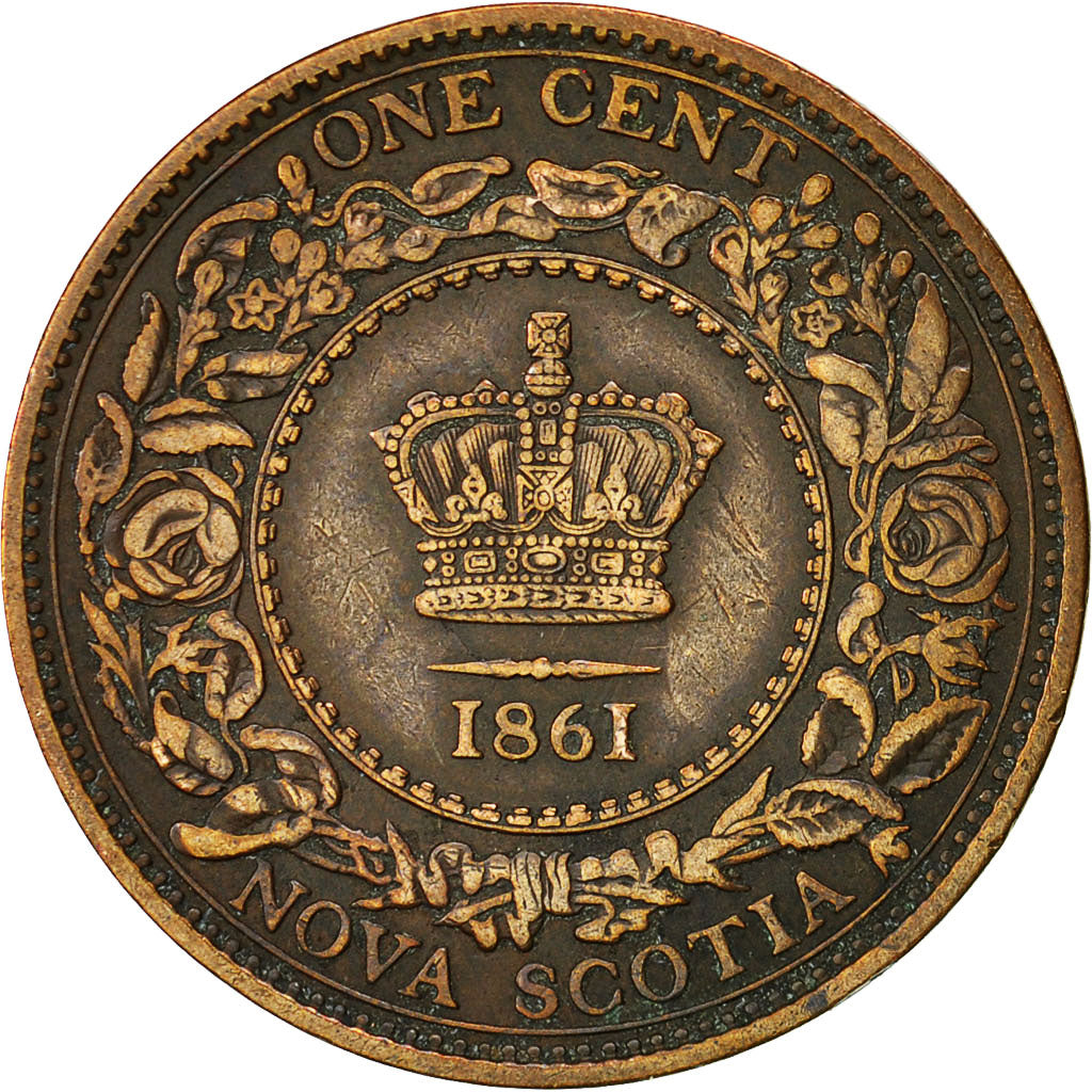 Coin, NOVA SCOTIA, Cent, 1861, Royal Canadian Mint, Ottawa, AU(50-53), Bronze