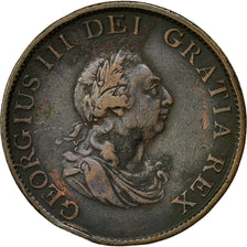 Coin, Great Britain, George III, 1/2 Penny, 1799, EF(40-45), Copper, KM:647