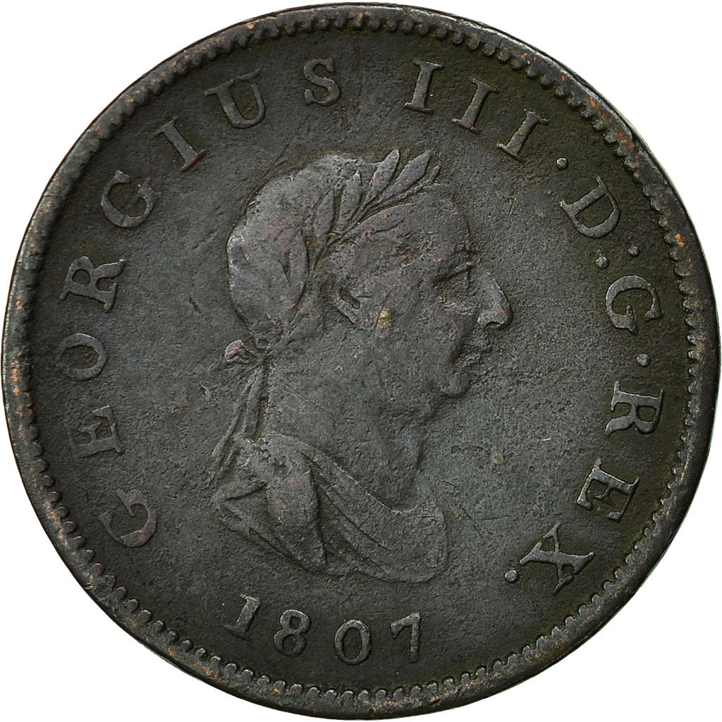Coin, Great Britain, George III, 1/2 Penny, 1807, VF(30-35), Copper, KM:662