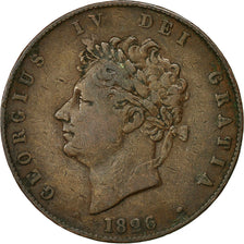Moneda, Gran Bretaña, George IV, 1/2 Penny, 1826, MBC, Cobre, KM:692