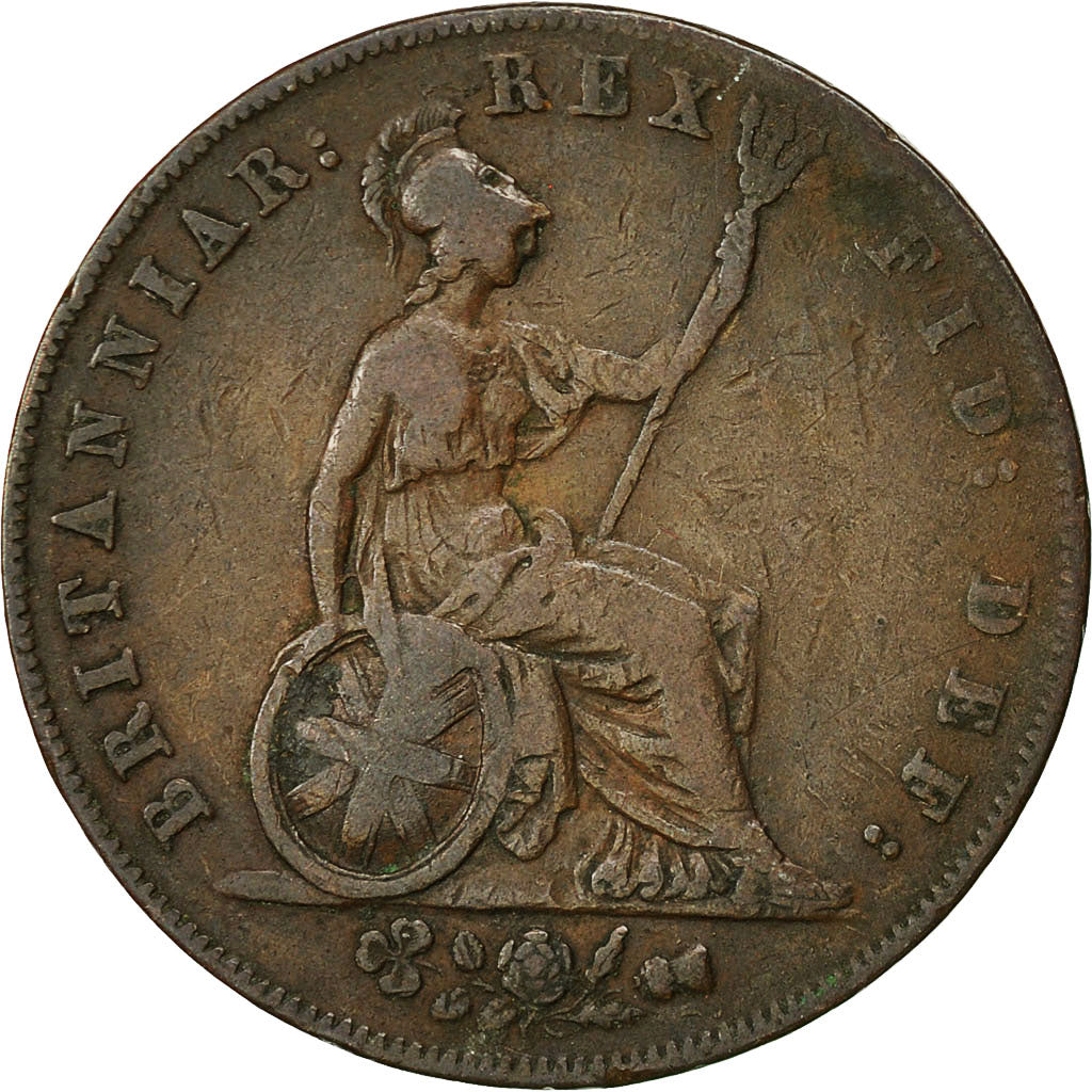 Coin, Great Britain, George IV, 1/2 Penny, 1826, EF(40-45), Copper, KM:692