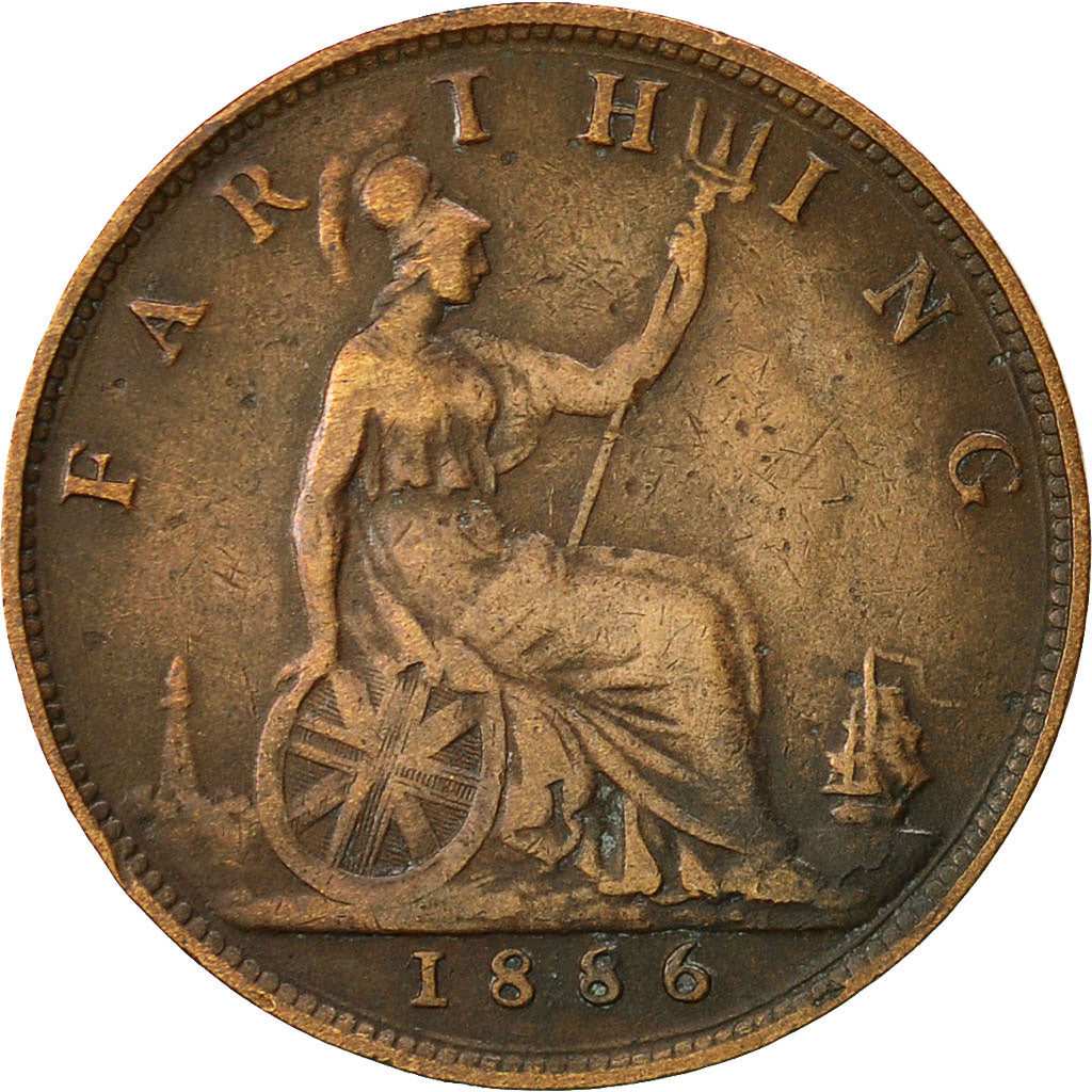 Coin, Great Britain, Victoria, Farthing, 1886, EF(40-45), Bronze, KM:753