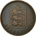 Moneta, Guernsey, 4 Doubles, 1830, Birmingham, MB+, Rame, KM:2