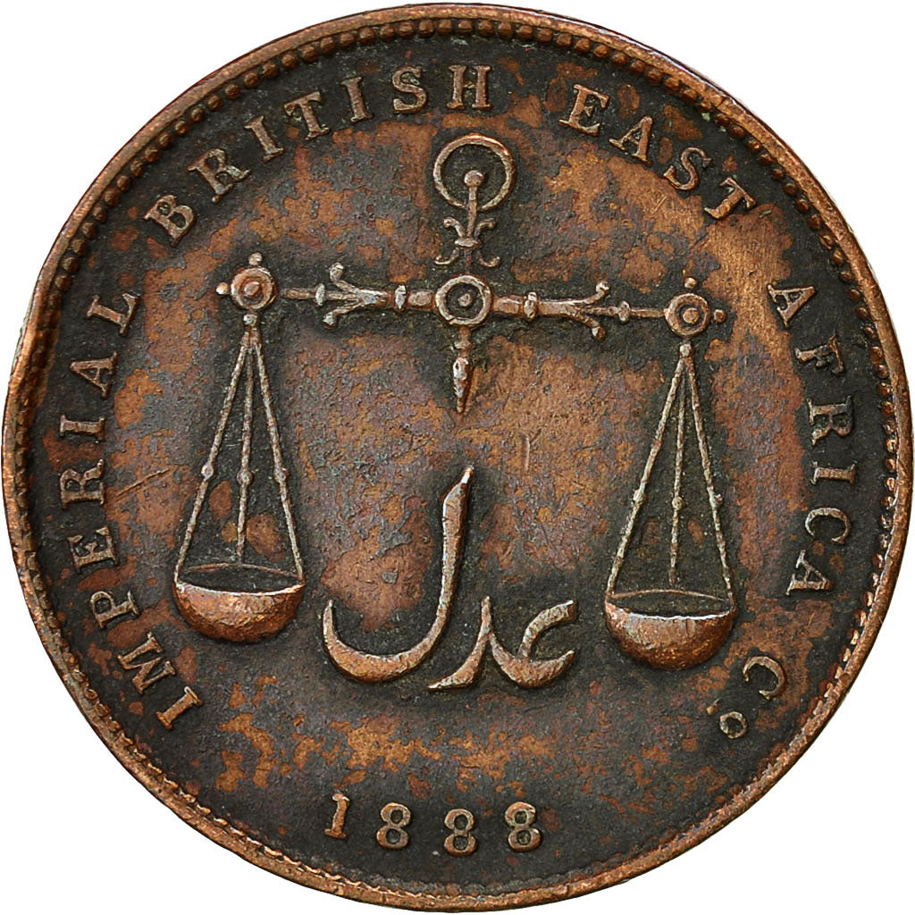 Coin, MOMBASA, British Administration, Pice, 1888, Calcutta, AU(50-53), KM 1.2