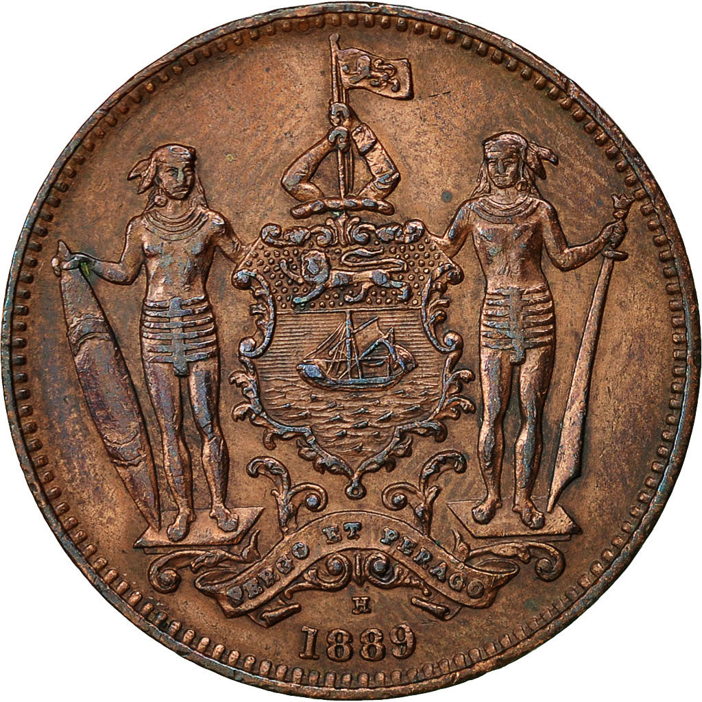 Coin, BRITISH NORTH BORNEO, Cent, 1889, Heaton, Birmingham, MS(60-62), Bronze