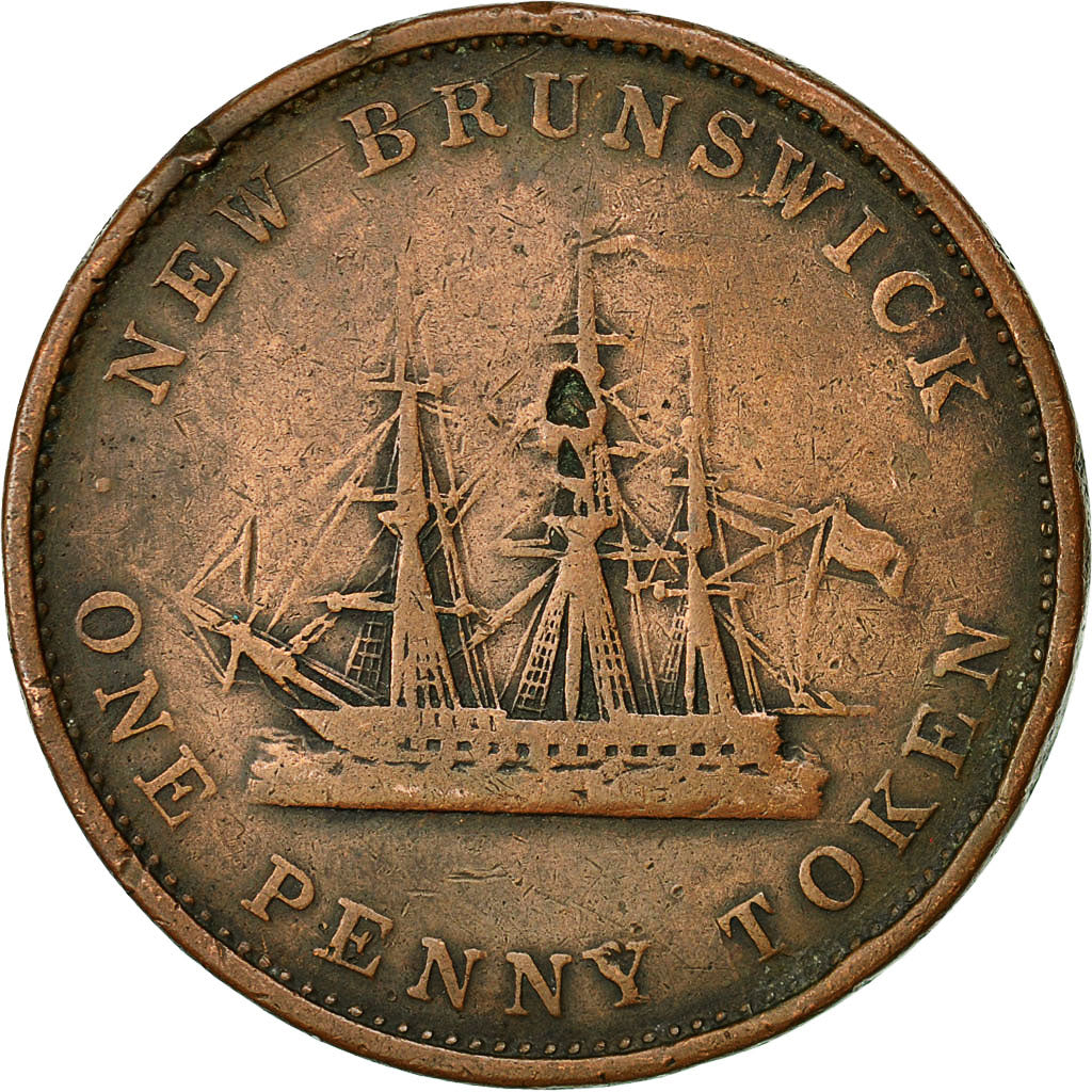 token, NEW BRUNSWICK, 1 Penny Token, 1843, Royal Canadian Mint, Ottawa