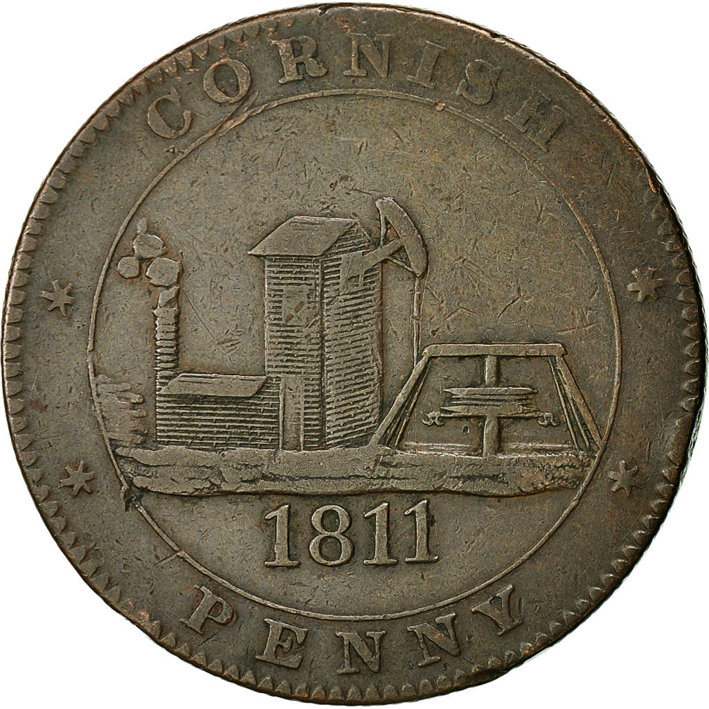 jeton, Großbritannien, CORNWALL, Penny Token, 1811, SS, Kupfer