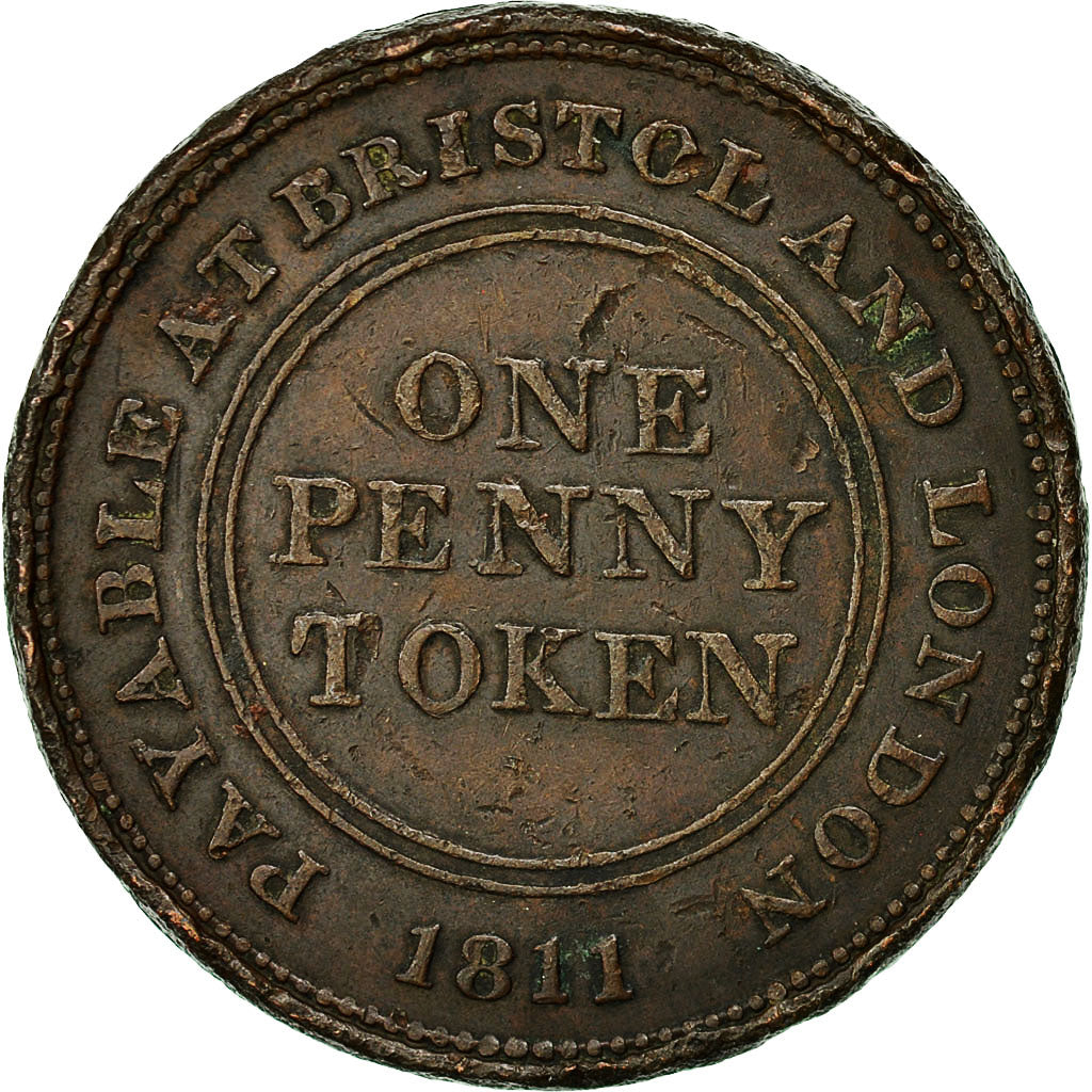 gettoni, Gran Bretagna, Gloucestershire, Penny Token, 1811, BB, Rame