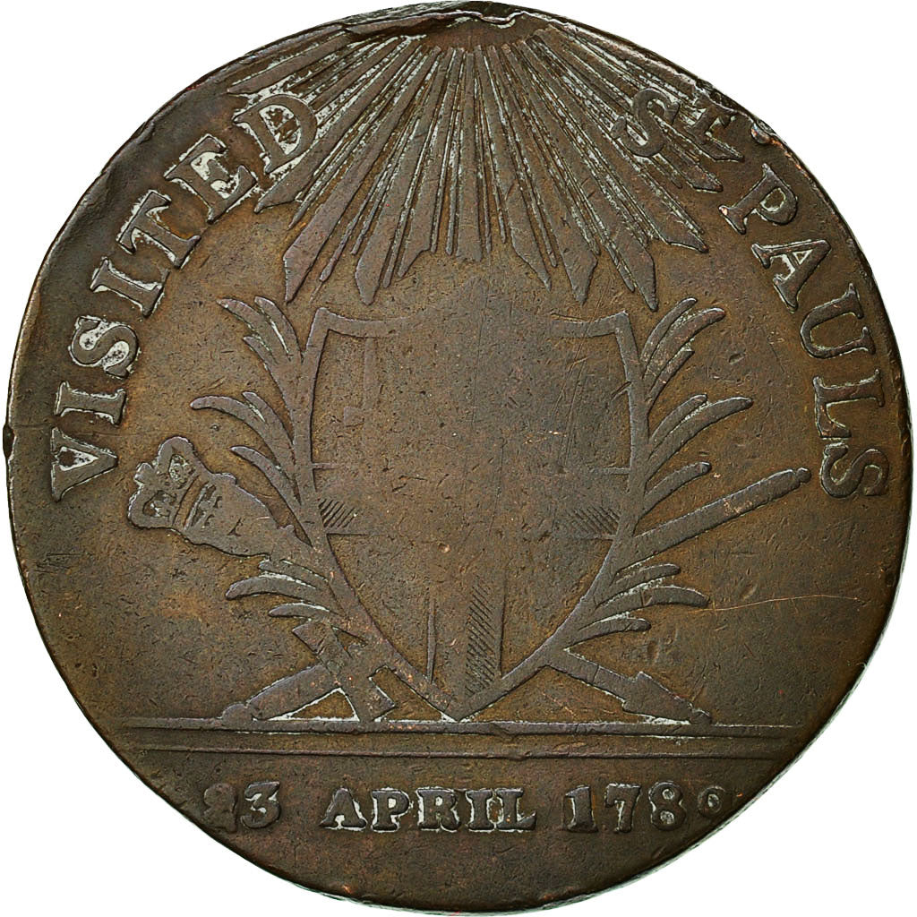 Gran Bretagna, Token, George III visited St. Pauls, 1789, MB+, Rame