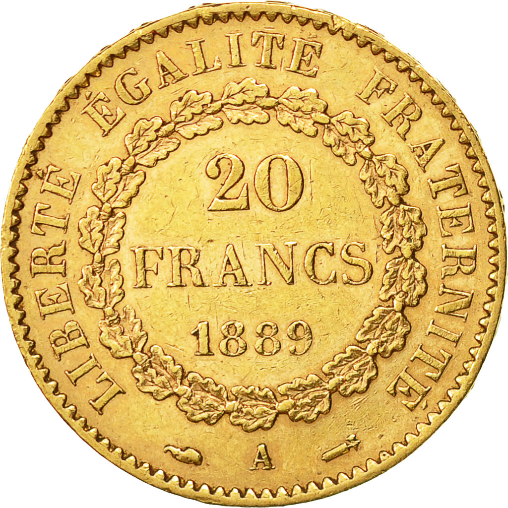 Monnaie, France, Génie, 20 Francs, 1889, Paris, TTB+, Or, KM:825, Gadoury:1063