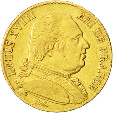 Coin, France, Louis XVIII, 20 Francs, 1815, Paris, EF(40-45), Gold, KM 706.1