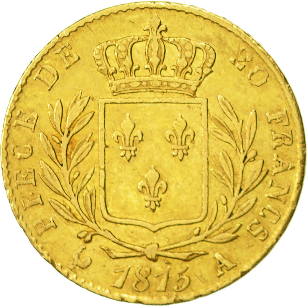 Coin, France, Louis XVIII, 20 Francs, 1815, Paris, EF(40-45), Gold, KM 706.1