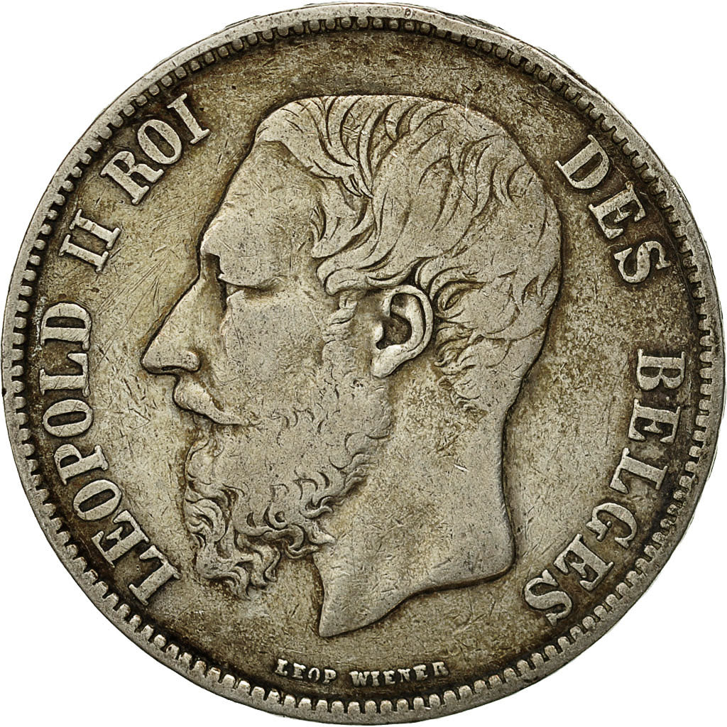 Coin, Belgium, Leopold II, 5 Francs, 5 Frank, 1867, VF(30-35), Silver, KM:24