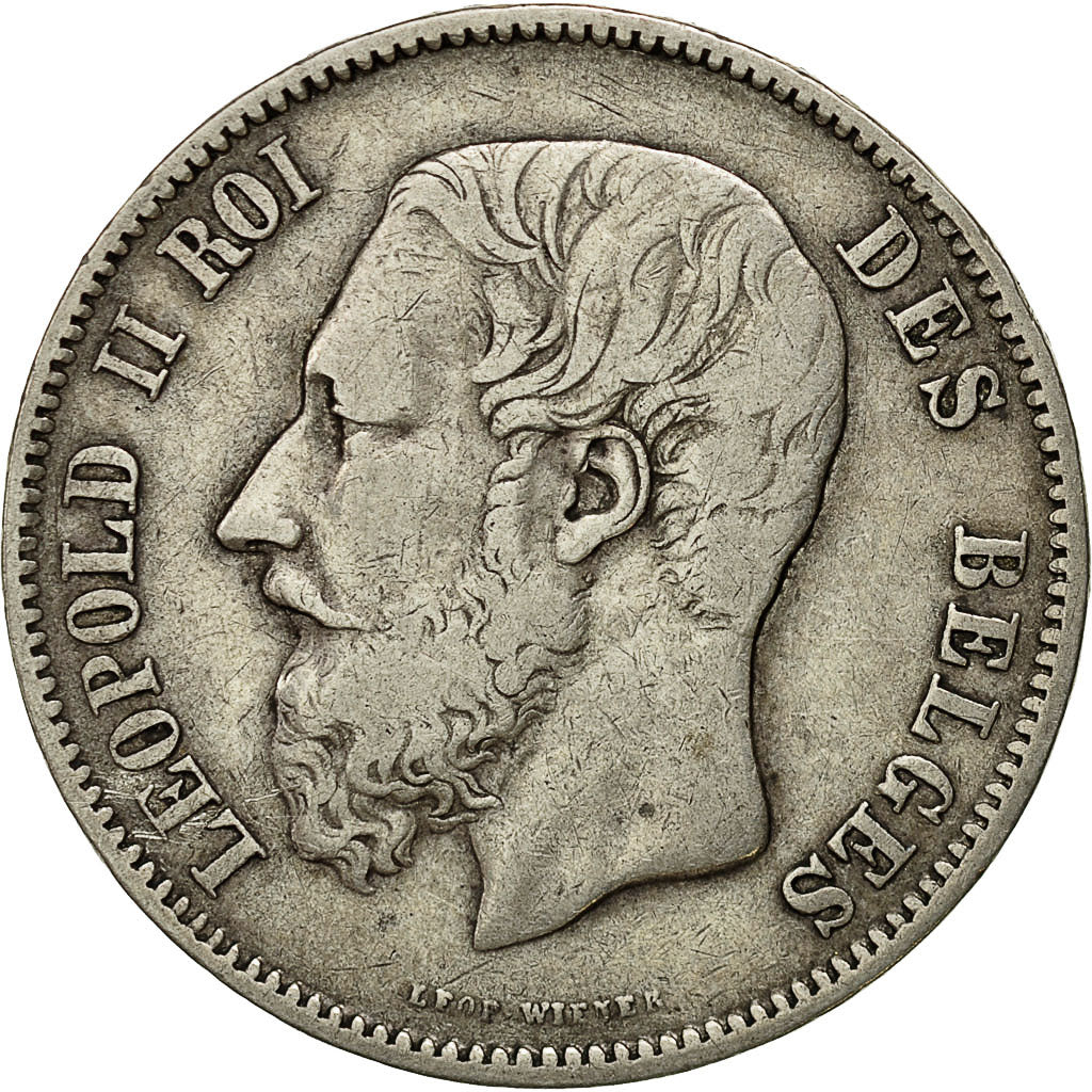 Coin, Belgium, Leopold II, 5 Francs, 5 Frank, 1869, VF(30-35), Silver, KM:24