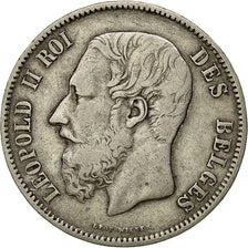 Coin, Belgium, Leopold II, 5 Francs, 5 Frank, 1869, VF(30-35), Silver, KM:24