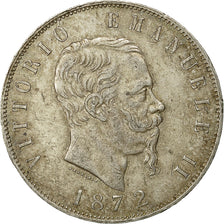 Coin, Italy, Vittorio Emanuele II, 5 Lire, 1872, Milan, EF(40-45), Silver