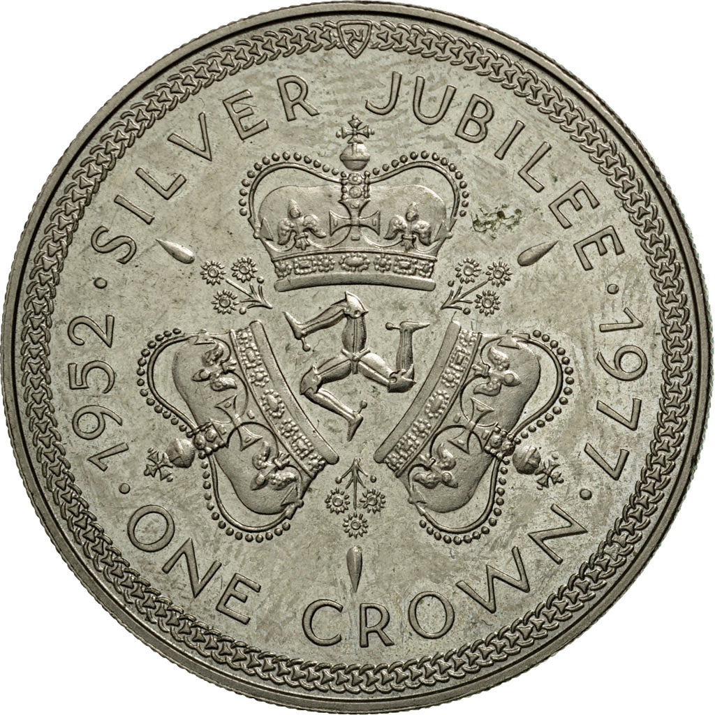 Coin, Isle of Man, Elizabeth II, Crown, 1977, Pobjoy Mint, MS(60-62)