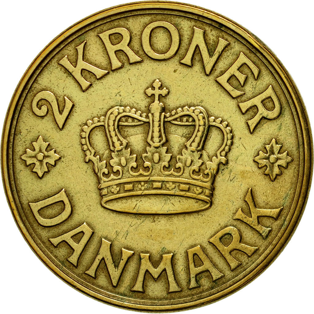 Moneta, Danimarca, Christian X, 2 Kroner, 1925, Copenhagen, SPL-