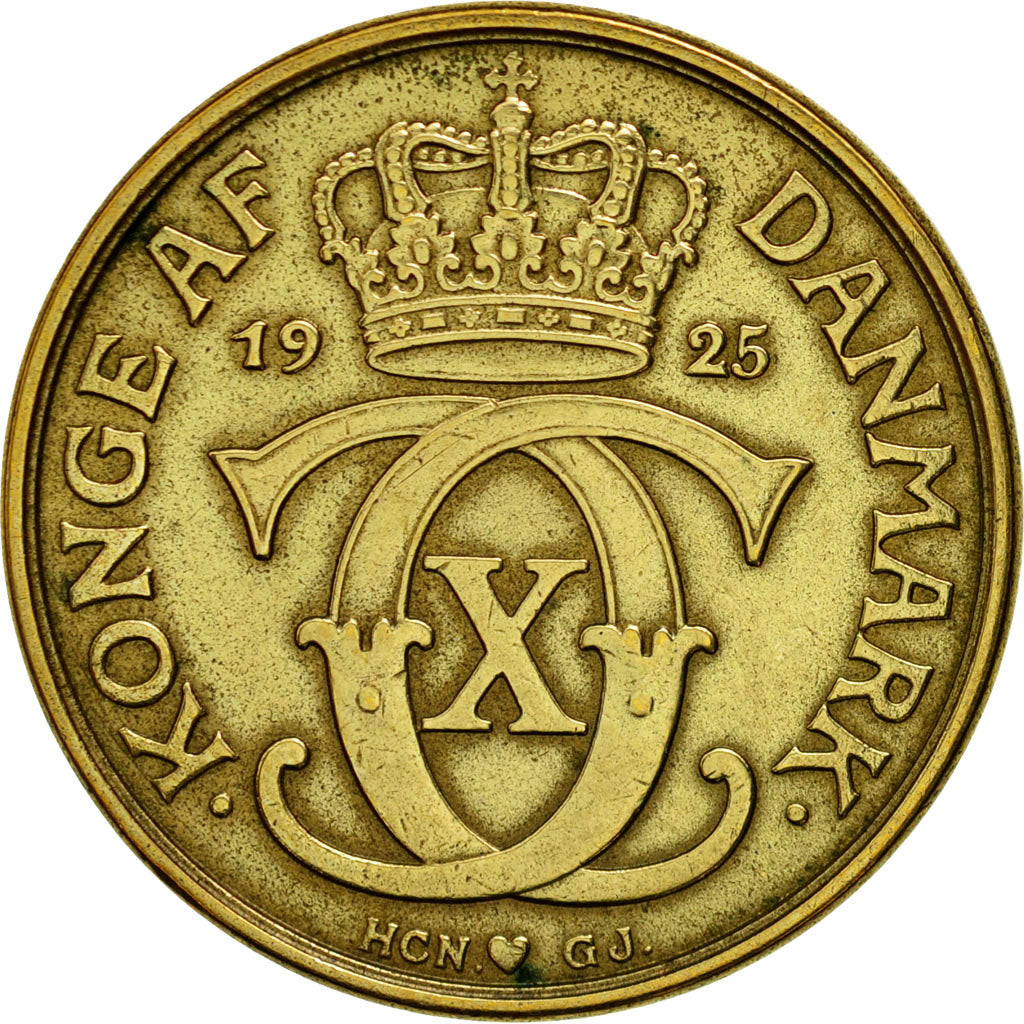 Moneta, Danimarca, Christian X, 2 Kroner, 1925, Copenhagen, SPL-