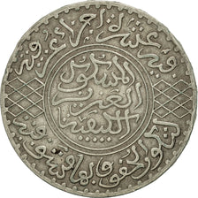 Monnaie, Maroc, 'Abd al-Aziz, 1/2 Rial, 5 Dirhams, 1904, Paris, TTB+, Argent
