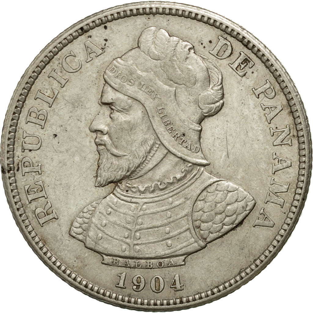 Coin, Panama, 25 Centesimos, 1904, AU(55-58), Silver, KM:4