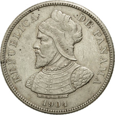 Coin, Panama, 25 Centesimos, 1904, AU(55-58), Silver, KM:4