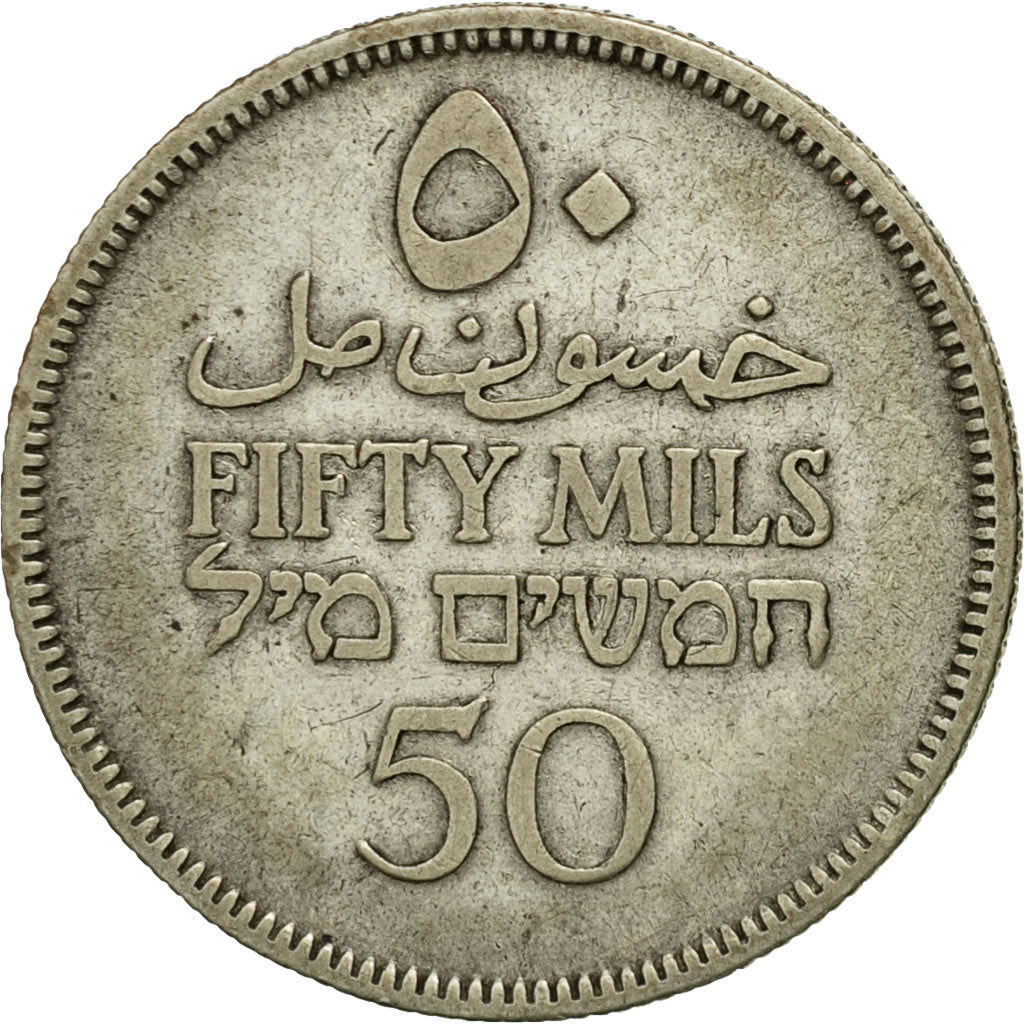 Coin, Palestine, 50 Mils, 1935, EF(40-45), Silver, KM:6