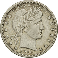 Coin, United States, Barber Quarter, Quarter, 1916, U.S. Mint, Denver