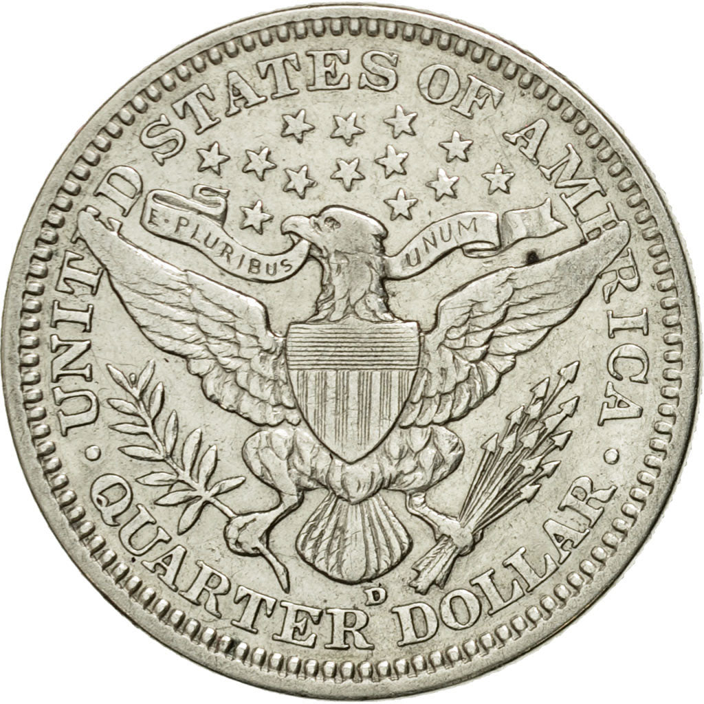 Coin, United States, Barber Quarter, Quarter, 1916, U.S. Mint, Denver