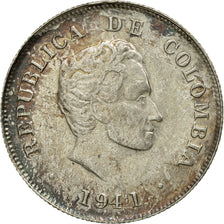 Coin, Colombia, 20 Centavos, 1941, AU(55-58), Silver, KM:197