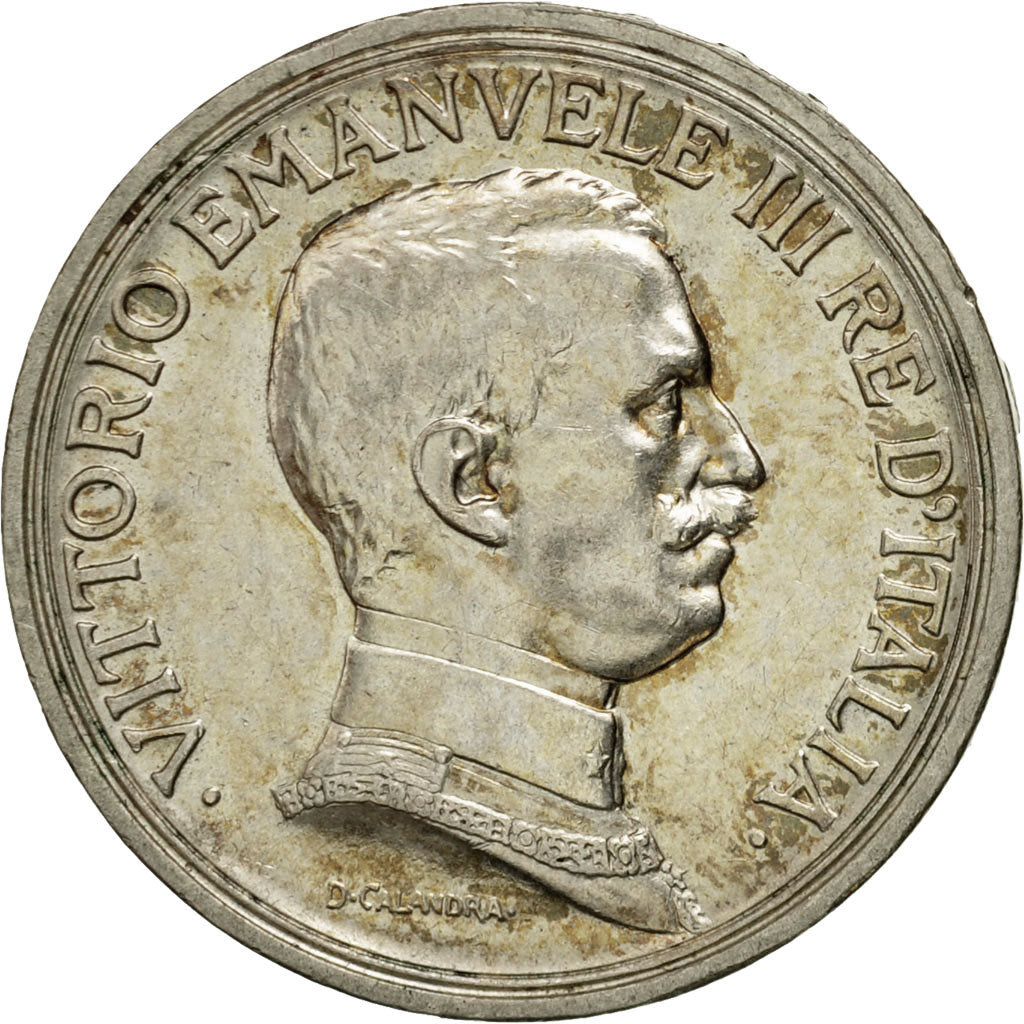 Coin, Italy, Vittorio Emanuele III, 2 Lire, 1915, Rome, MS(60-62), Silver, KM:55