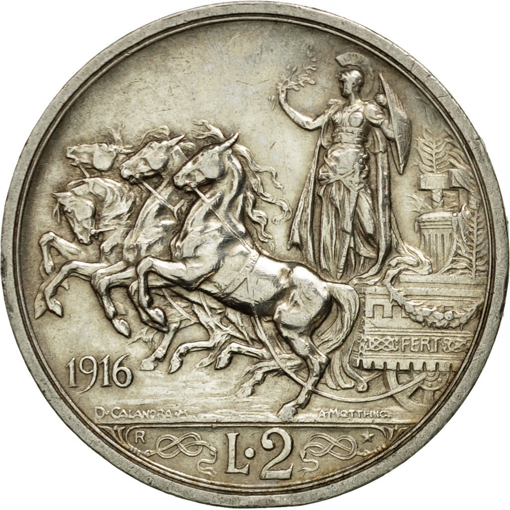 Monnaie, Italie, Vittorio Emanuele III, 2 Lire, 1916, Rome, SUP, Argent, KM:55