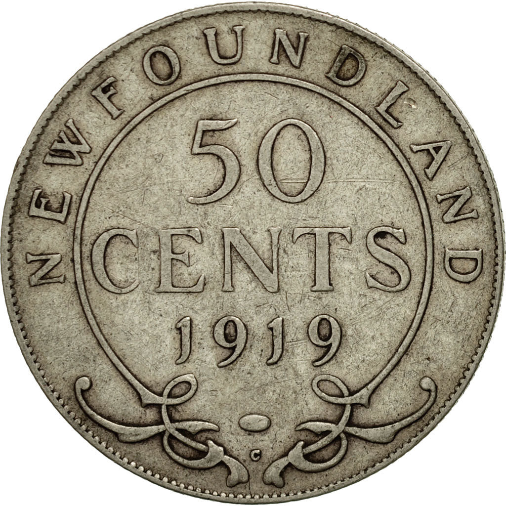 Coin, NEWFOUNDLAND, 50 Cents, 1919, Royal Canadian Mint, Ottawa, EF(40-45)