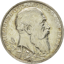 Monnaie, Etats allemands, BADEN, Friedrich I, 2 Mark, 1902, Karlsruhe, TTB+
