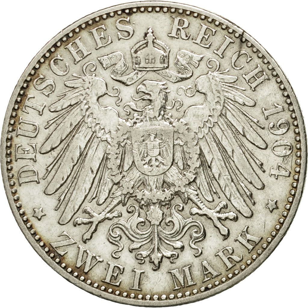 Coin, German States, BAVARIA, Otto, 2 Mark, 1904, Munich, EF(40-45), Silver