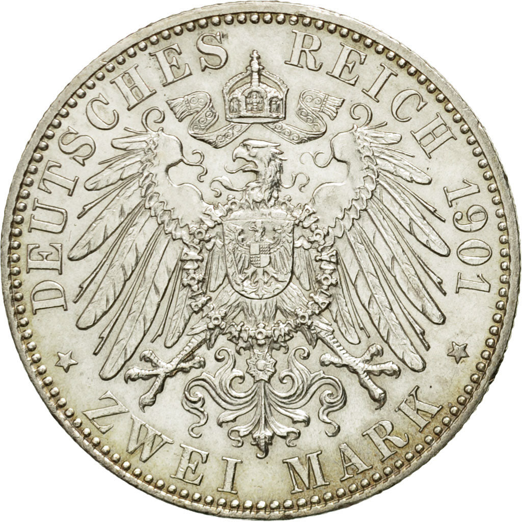 Coin, German States, PRUSSIA, Wilhelm II, 2 Mark, 1901, Berlin, MS(60-62)