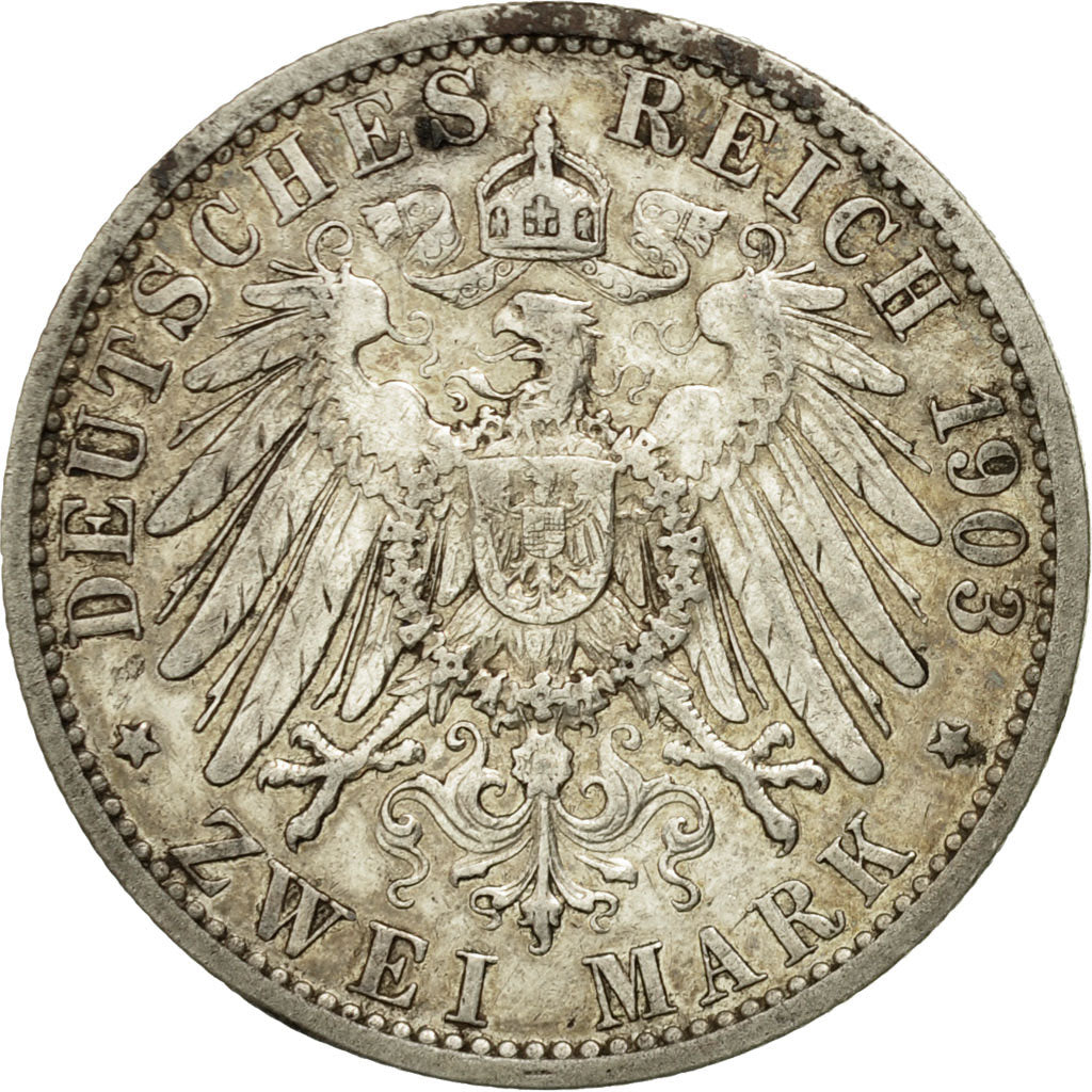 Coin, German States, PRUSSIA, Wilhelm II, 2 Mark, 1903, Berlin, EF(40-45)