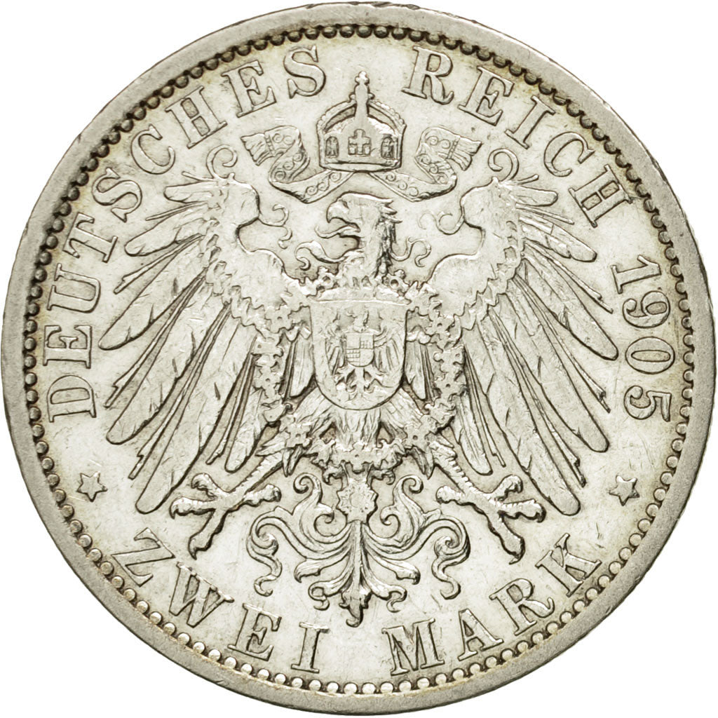 Coin, German States, PRUSSIA, Wilhelm II, 2 Mark, 1905, Berlin, EF(40-45)