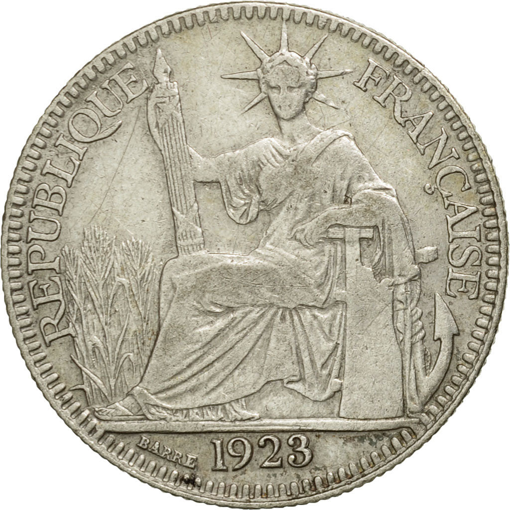 Coin, FRENCH INDO-CHINA, 10 Cents, 1923, Paris, EF(40-45), Silver, KM:16.1